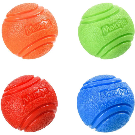 Rubber Dog Chew Ball — Bouncy Fetch & Teeth Cleaning Toy