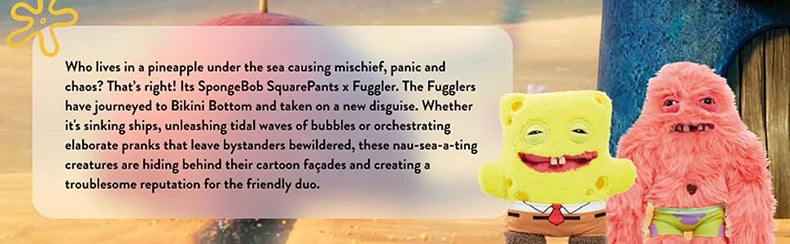 ZURU Fuggler Spongebob Plush Toy Cute Funny Patrick Star Stuffed Animals Soft Plushies Tooth Monster Doll Children Toys Birthday
