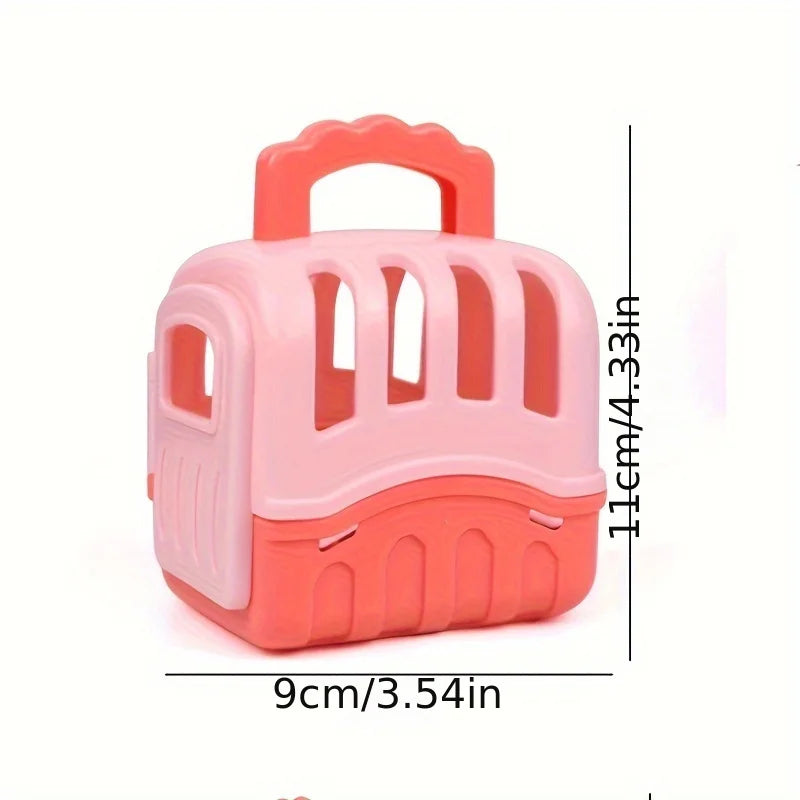 8pcs/set Cute Dog Pet Basket Family Toys Dog Doll Set Dog Cage Toys Scene Playing Toys Christmas Decoration  Gifts