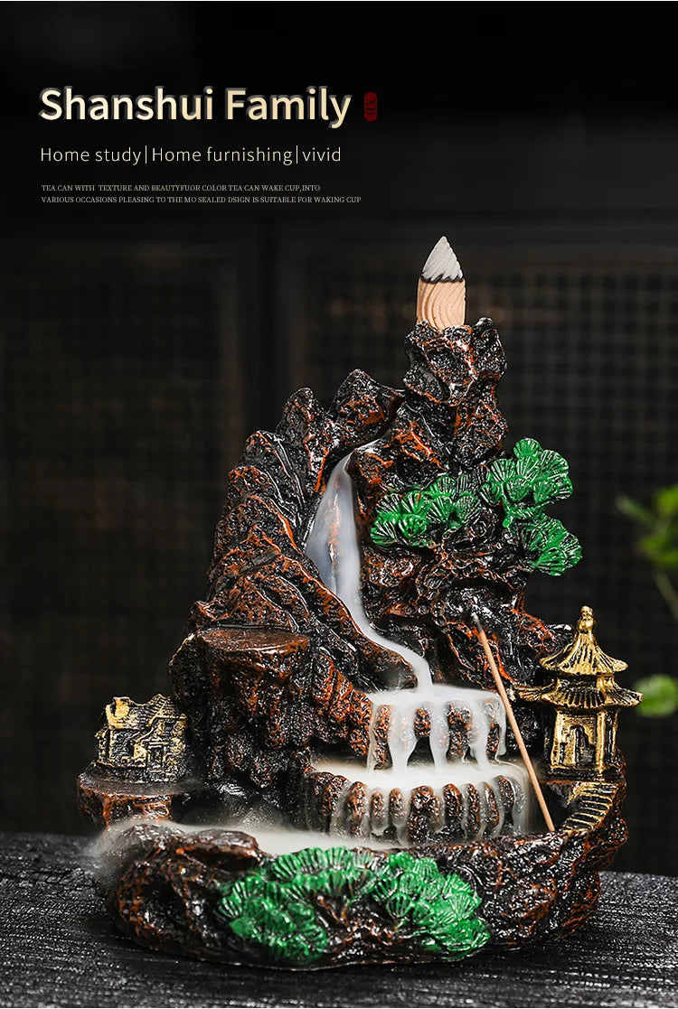 Fake Mountain Water Flow Ornament Home Desktop Resin Decoration Gift Housewarming Opening Living Room Wealth Attracting B