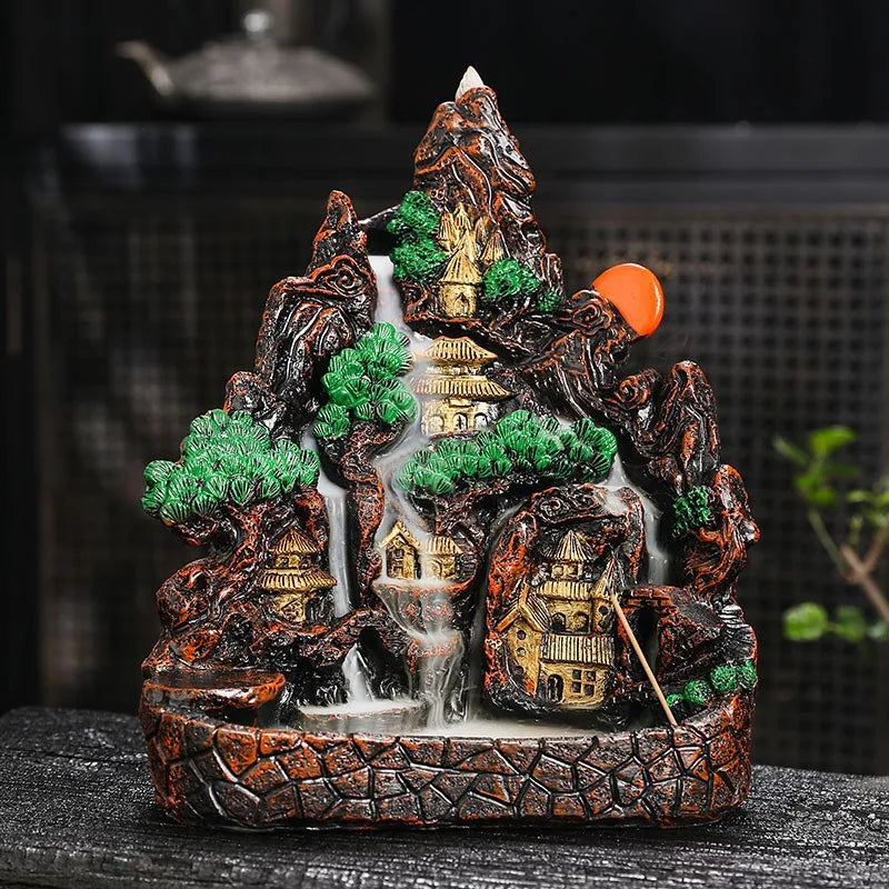 Fake Mountain Water Flow Ornament Home Desktop Resin Decoration Gift Housewarming Opening Living Room Wealth Attracting B