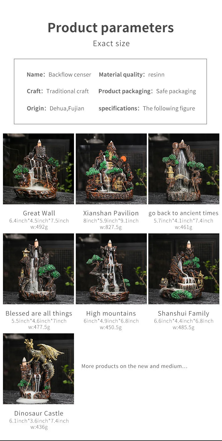 Fake Mountain Water Flow Ornament Home Desktop Resin Decoration Gift Housewarming Opening Living Room Wealth Attracting B