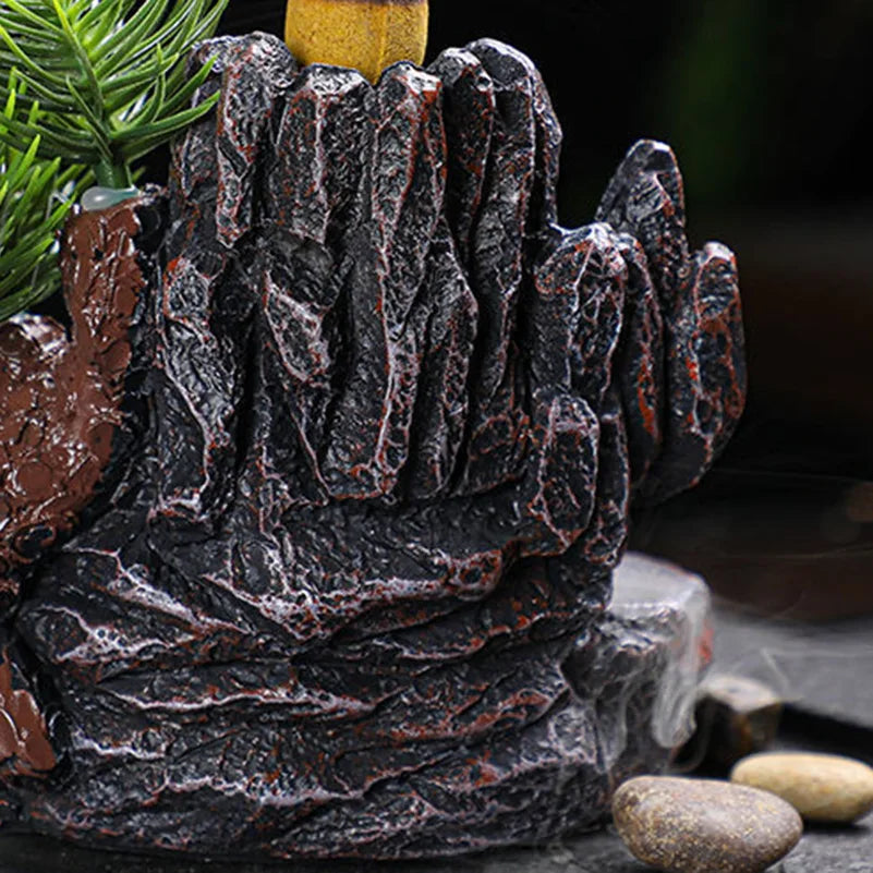 Resin Backflow Incense Home Ornament Mountains River Waterfall Reflux Incense Burners Fountain Backflow Aroma Incense Holder