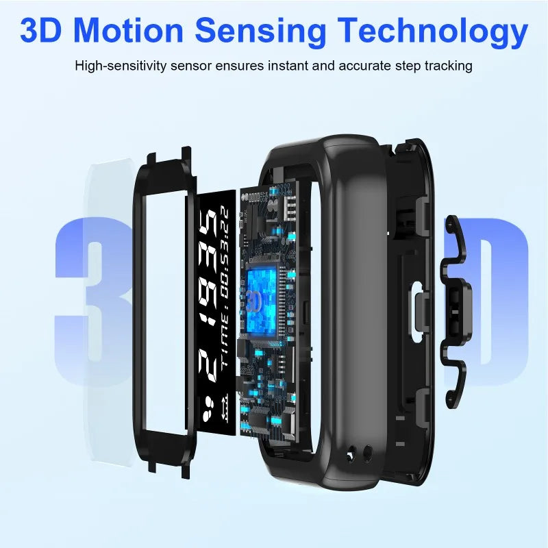Rechargeable Pedometer with LCD Display — Waist Clip & Armband