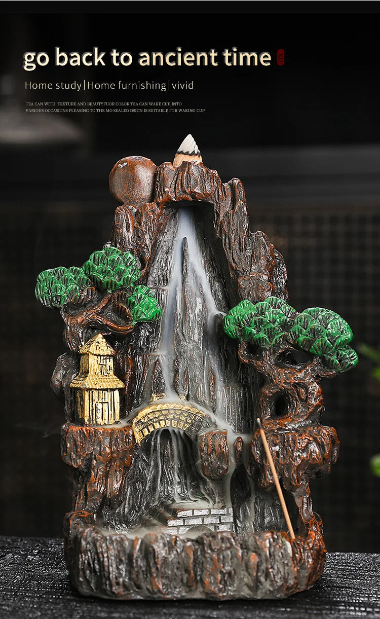 Fake Mountain Water Flow Ornament Home Desktop Resin Decoration Gift Housewarming Opening Living Room Wealth Attracting B