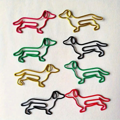 20/40/50Pcs Metal Paper Clips Cat Dog Musical Notes Assorted Color Paperclips Bookmark Teacher Students Office Supplies