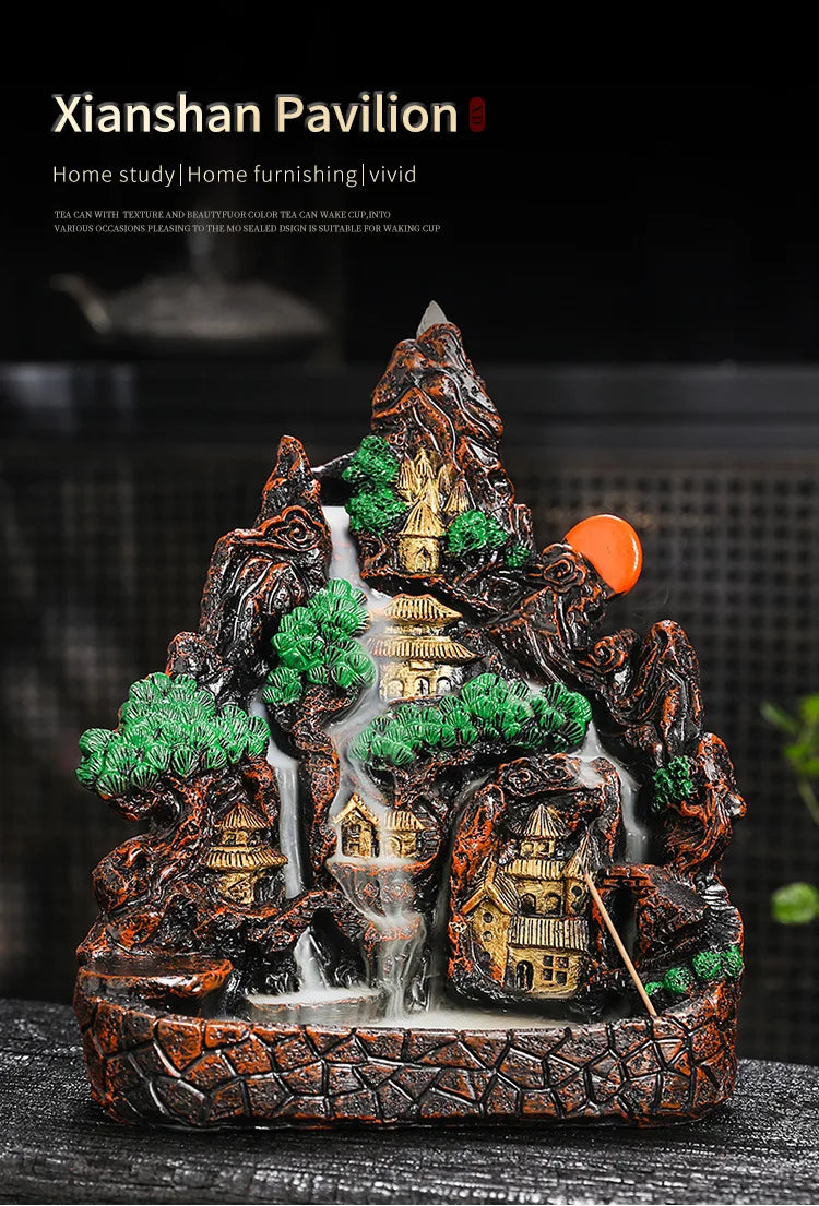 Fake Mountain Water Flow Ornament Home Desktop Resin Decoration Gift Housewarming Opening Living Room Wealth Attracting B