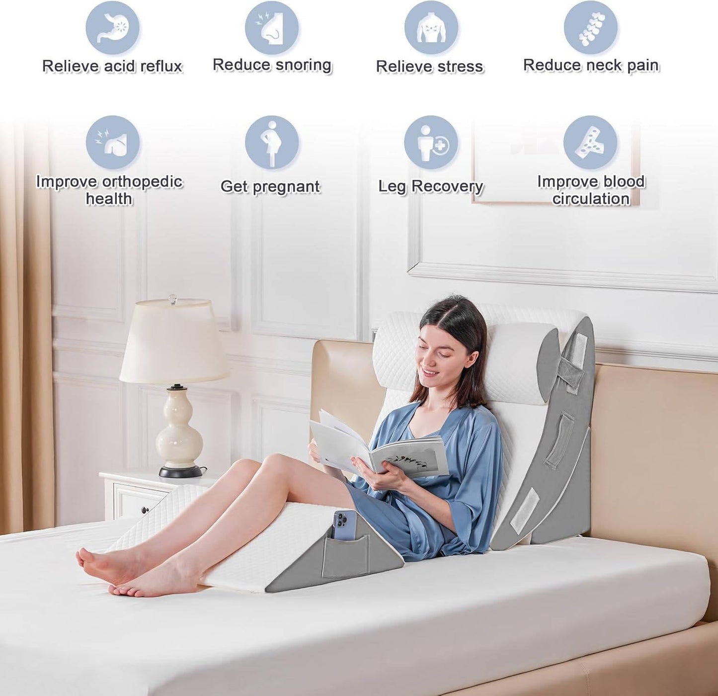 4Pcs Orthopedic Bed Wedge Pillow Set